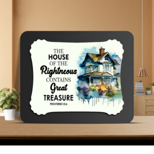 Proverbs 15:6 Glow Cast Stone Wall Frame