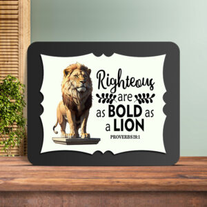 Proverbs 28:1 Glow Cast Stone Wall Frame