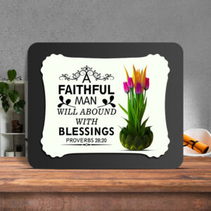 Proverbs 28:20 Glow Cast Stone Wall Frame