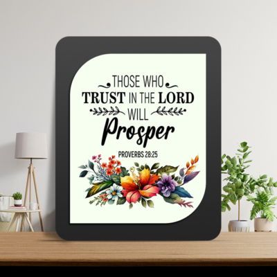 Proverbs 28:25 Glow Cast Stone Wall Frame