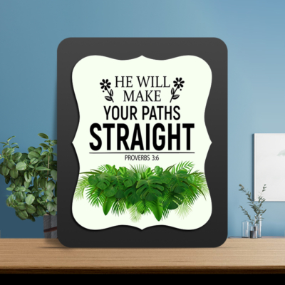 Proverbs 3:6 Glow Cast Stone Wall Frame