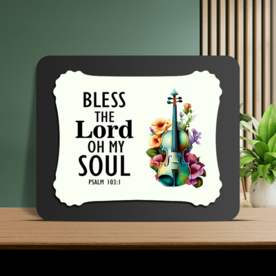 Psalm 103:1 Glow Cast Stone Wall Frame