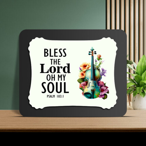 Psalm 103:1 Glow Cast Stone Wall Frame