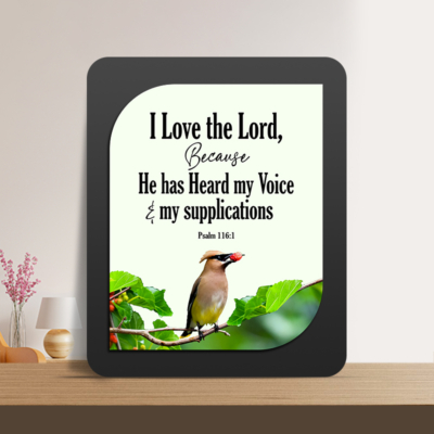 Psalm 116:1 Glow Cast Stone Wall Frame