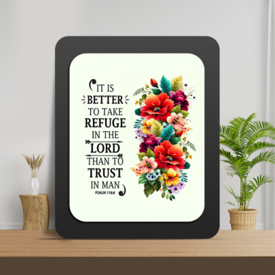 Psalm 118:8 Glow Cast Stone Wall Frame