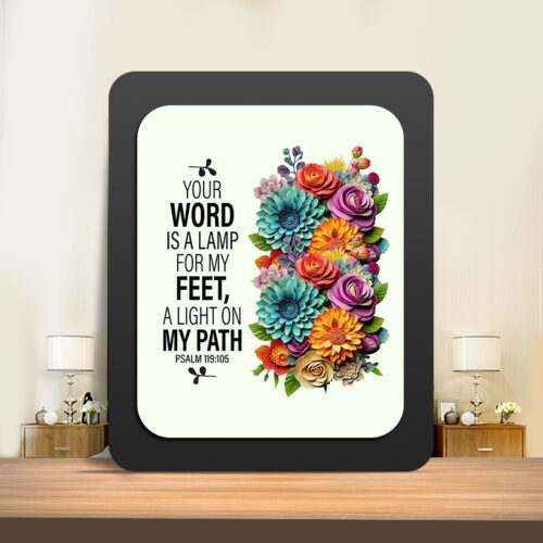 Psalm 119:105 Glow Cast Stone Wall Frame