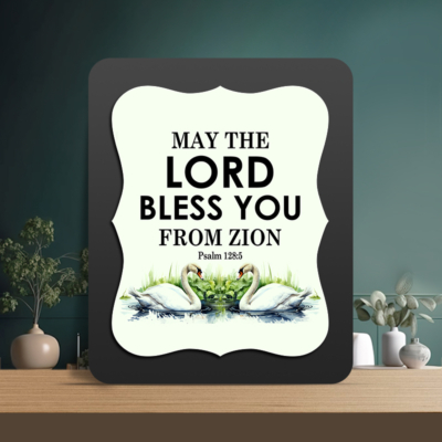 Psalm 128:5 Glow Cast Stone Wall Frame