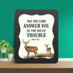 Psalm 20:1 Glow Cast Stone Wall Frame