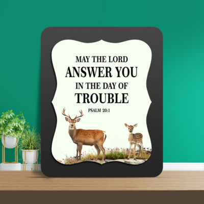 Psalm 20:1 Glow Cast Stone Wall Frame