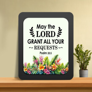 Psalm 20:5 Glow Cast Stone Wall Frame