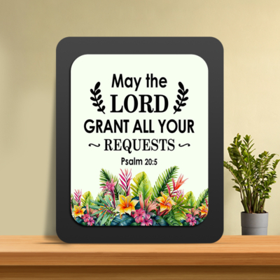Psalm 20:5 Glow Cast Stone Wall Frame