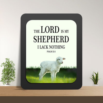 Psalm 23:1 Glow Cast Stone Wall Frame