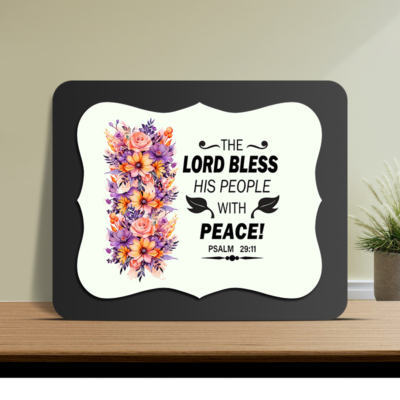 Psalm 29:11 Glow Cast Stone Wall Frame
