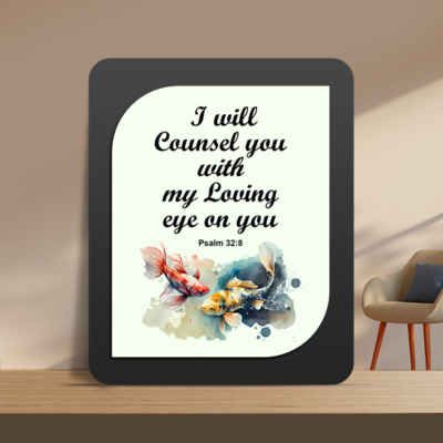 Psalm 32:8 Glow Cast Stone Wall Frame