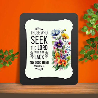 Psalm 34:10 Glow Cast Stone Wall Frame