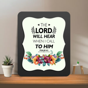 Psalm 4:3 Glow Cast Stone Wall Frame