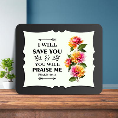 Psalm 50:15 Glow Cast Stone Wall Frame