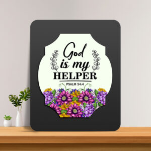 Psalm 54:4 Glow Cast Stone Wall Frame