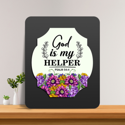 Psalm 54:4 Glow Cast Stone Wall Frame