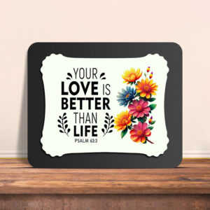 Psalm 63:3 Glow Cast Stone Wall Frame
