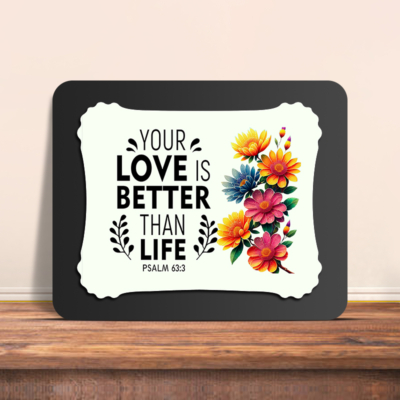 Psalm 63:3 Glow Cast Stone Wall Frame