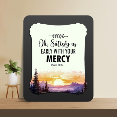 Psalm 90:14 Glow Cast Stone Wall Frame